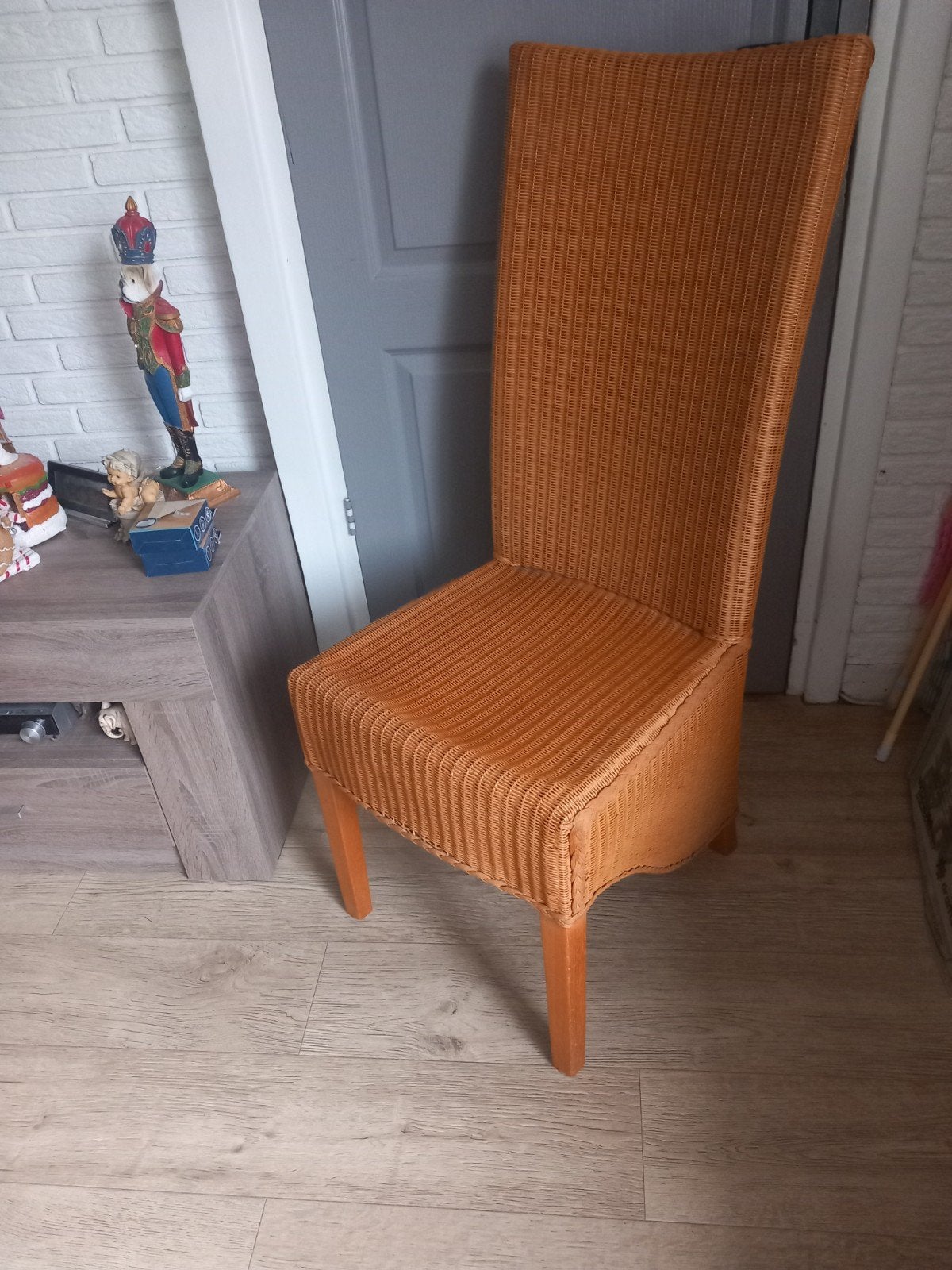 Lloyd loom eetkamerstoel, Ophalen, Bruin, Eén