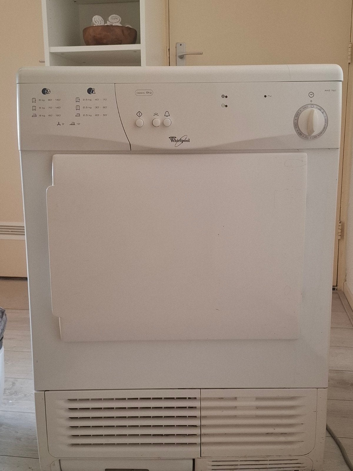 Whirlpool AWZ 760 droger - Werkt perfect, ophalen, Witgoed en Apparatuur, Wasdrogers, Ophalen, 6 tot 8 kg, Gebruikt, Voorlader