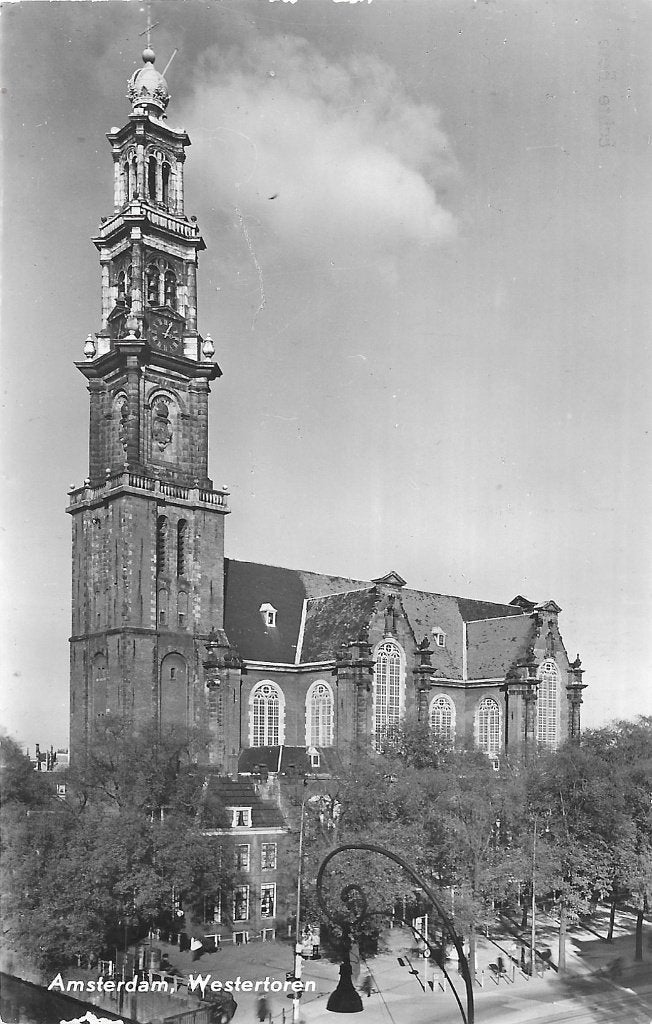 AK Amsterdam - Westertoren., Verzamelen, Verzenden, 1940 tot 1960, Ongelopen, Noord-Holland