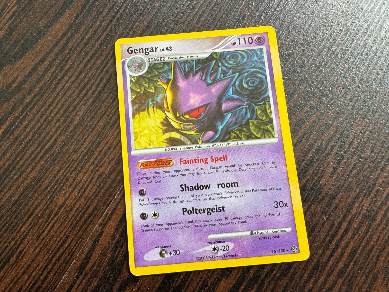 Gengar 18/100 Stormfront Pokémon kaart, Verzenden, Gebruikt, Losse kaart