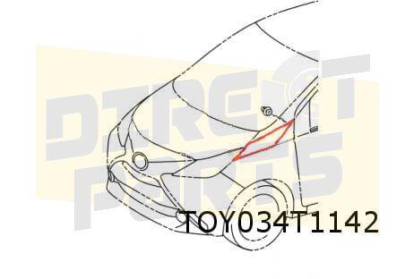 Toyota Aygo voorscherm (zijdeglans zwart) Rechts Origineel!