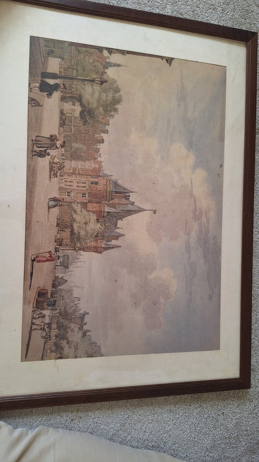 Prent de nieuwmarkt amsterdam, Antiek en Kunst, Ophalen