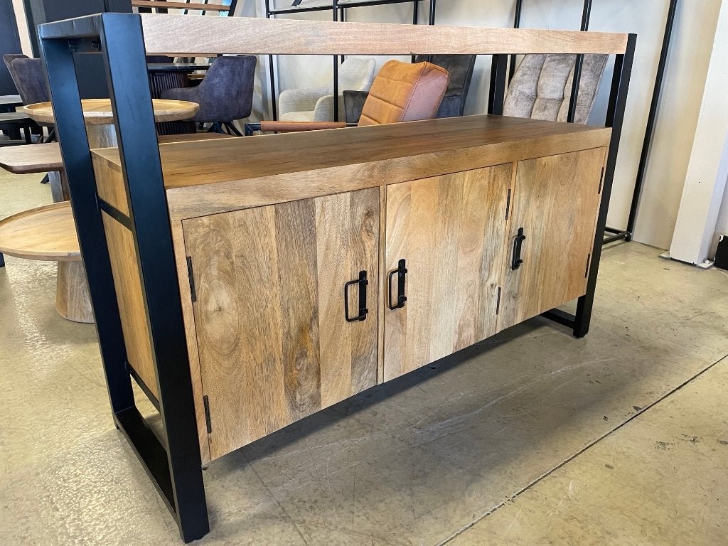DRESSOIR MANGO 3DEURS SALE 359 EURO BIJ CHEFMEUBEL VOORRAAD, Huis en Inrichting, Bruin, Nieuw, Ophalen of Verzenden, Modern