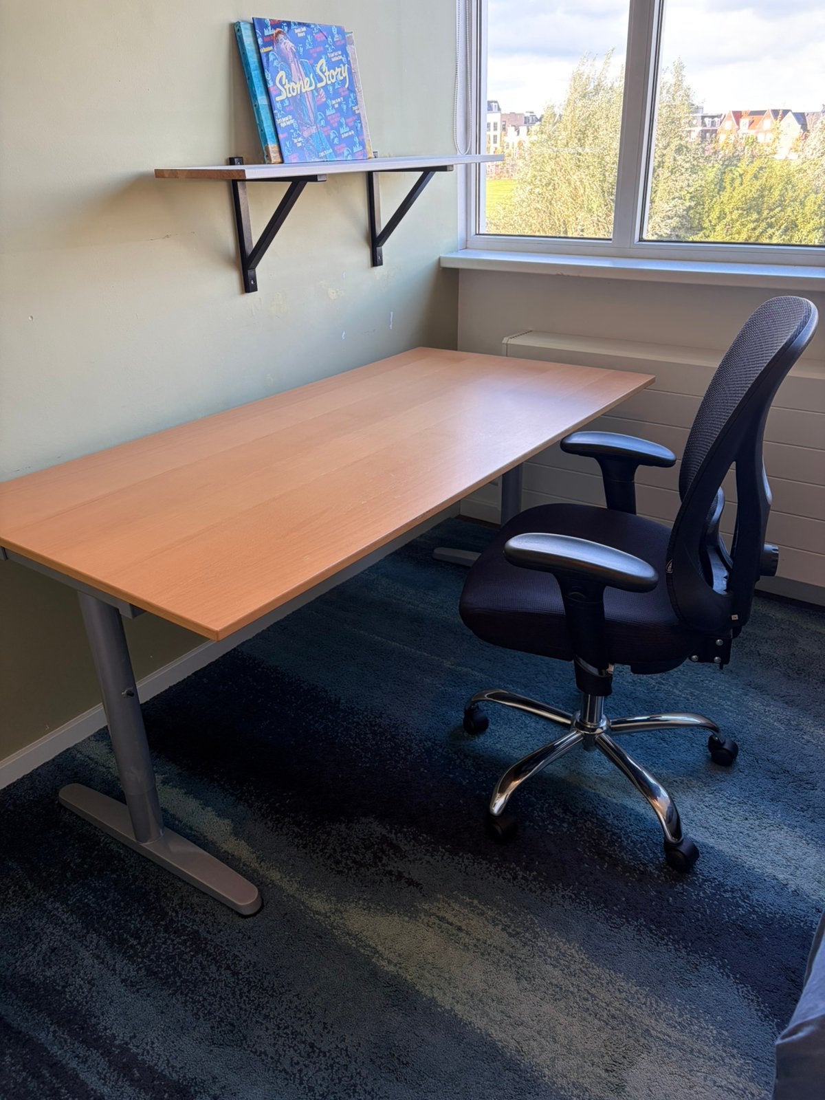 Ikea Galant bureau, 80x160, beuken finish, Huis en Inrichting, Ophalen, 160 cm, Gebruikt, Hout