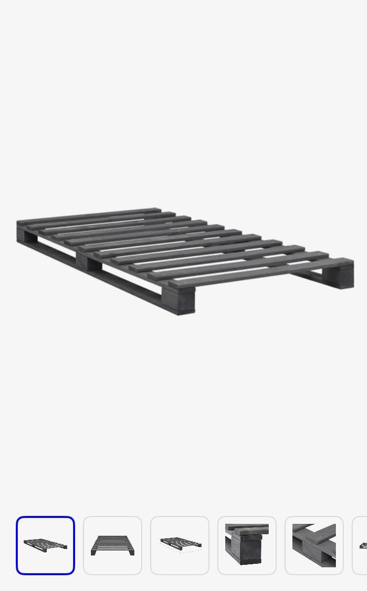 Bedframe, pallet, vidaXL, grijs, 90x200cm, Ophalen, Gebruikt, 90 cm, Eenpersoons