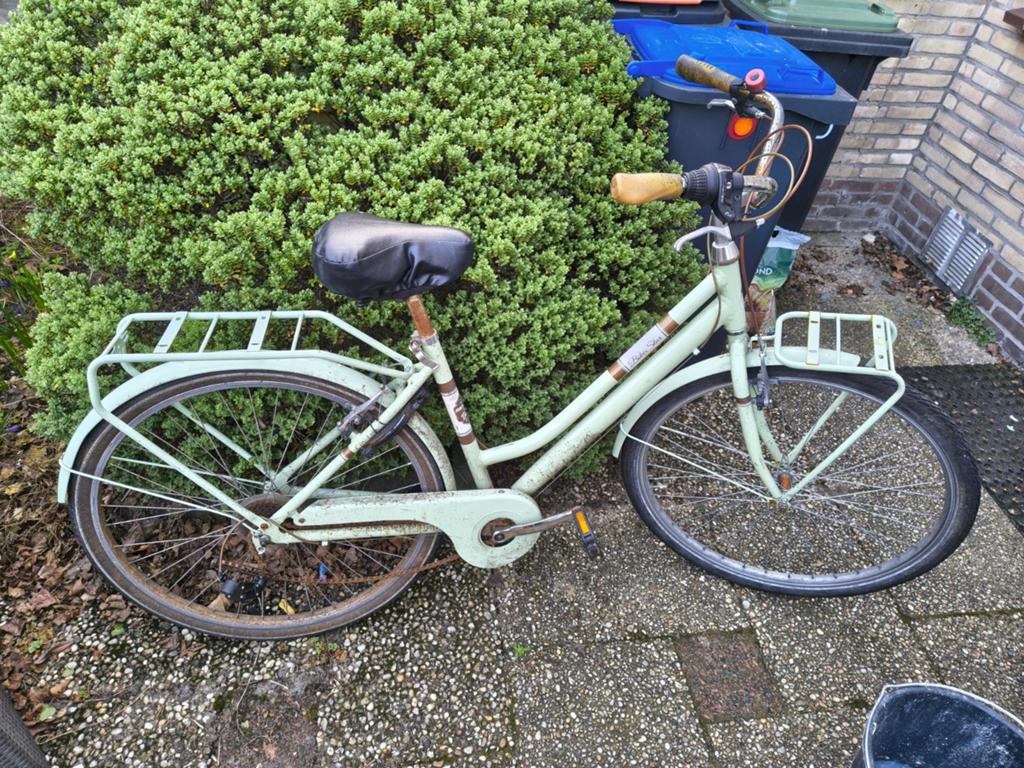 Oude fiets met versnellingen - opknapper, Gebruikt, Velgrem, Versnellingen, Ophalen