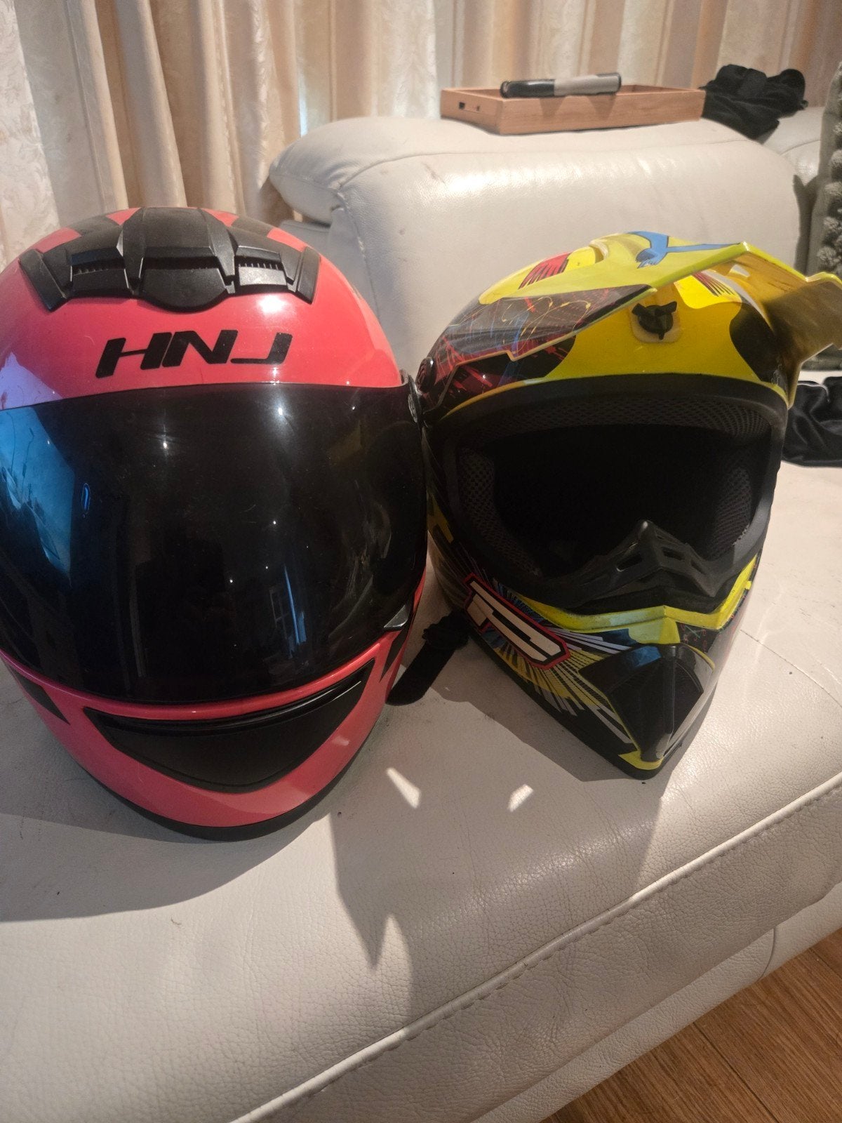 Set van 2 motorhelmen: integraalhelm en offroadhelm, Motoren, Ophalen