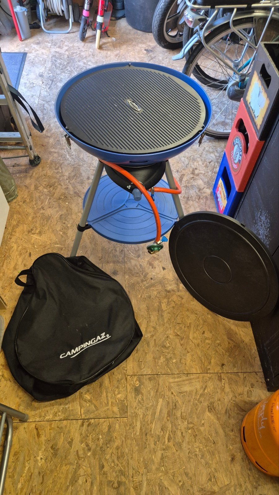 Campingaz gasbarbecue met paellapan en draagtas, Ophalen, Gebruikt, Campingaz