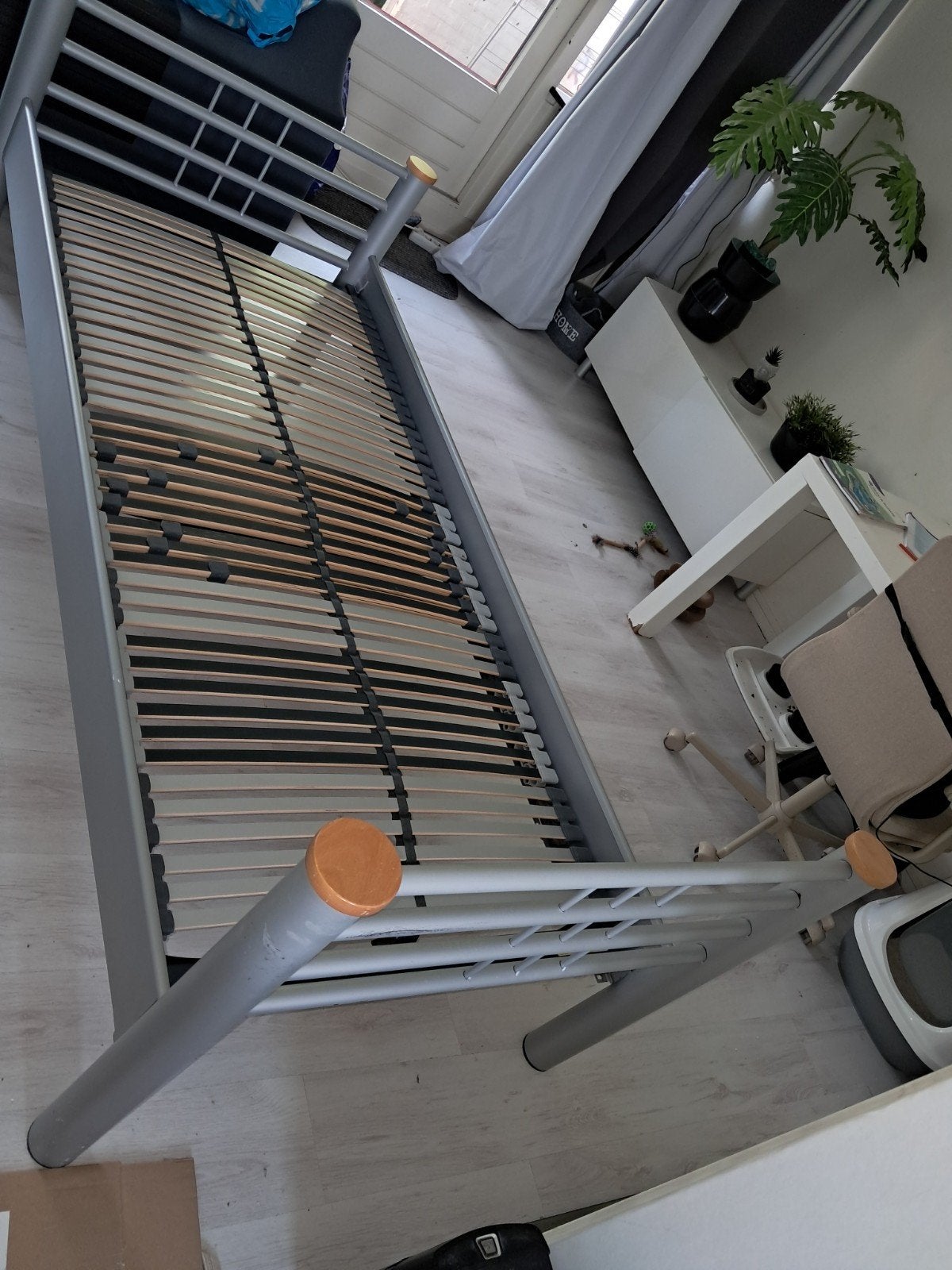 Eenpersoonsbed met lattenbodem 90x200 cm, Ophalen, 90 cm, Eenpersoons, 200 cm