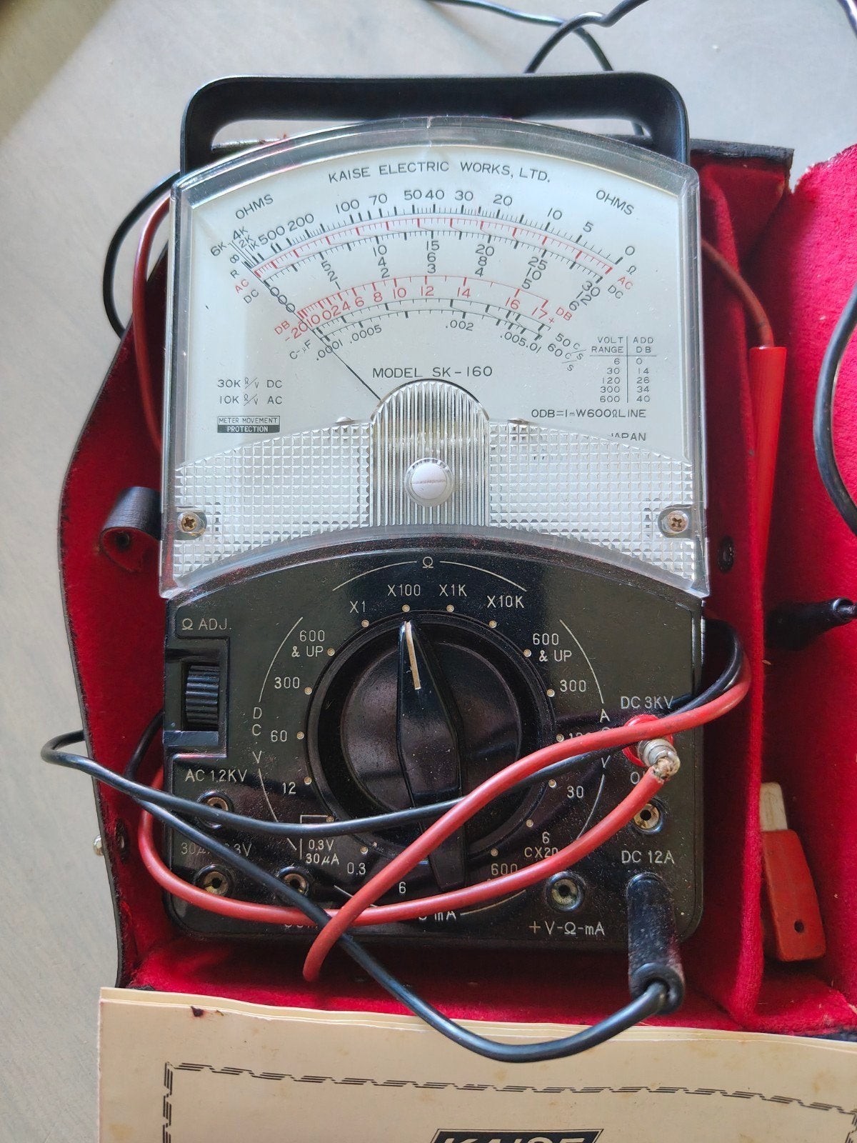 Vintage KAISE SK-160 Multimeter met handleiding, Doe-het-zelf en Verbouw, Meetapparatuur, Ophalen of Verzenden