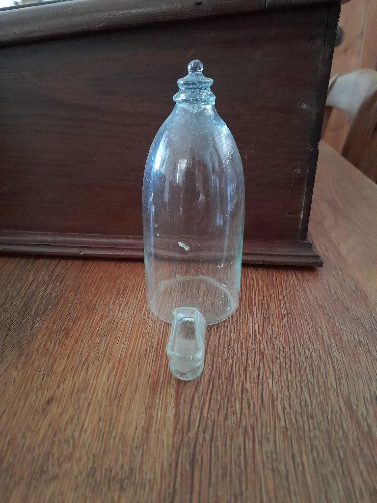 ~ Oud Glazen Vogel Drinkflesje Waterflesje Drinkfonteintje, Ophalen of Verzenden