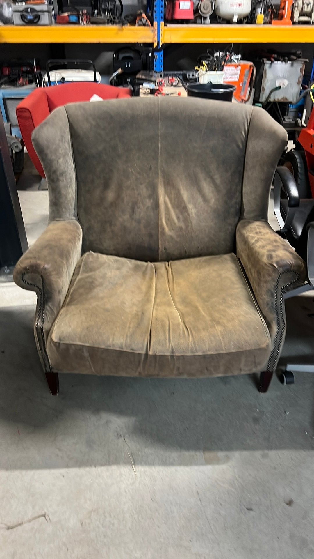 Antieke loveseat oorfauteuil, Huis en Inrichting, Fauteuils, Ophalen, Zo goed als nieuw, 75 tot 100 cm, 100 tot 125 cm