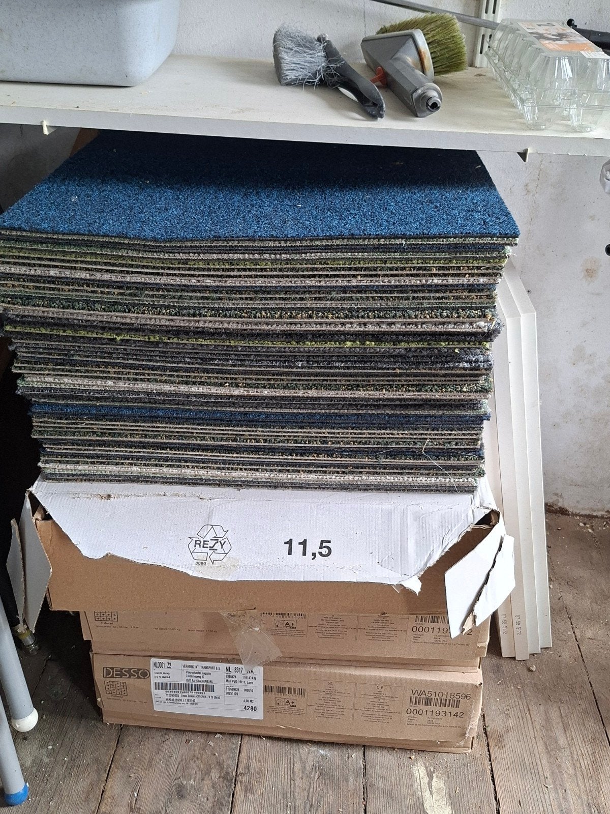 Tapijttegels - Diverse kleuren en maten, Ophalen, Minder dan 50 cm, Gebruikt, Vierkant