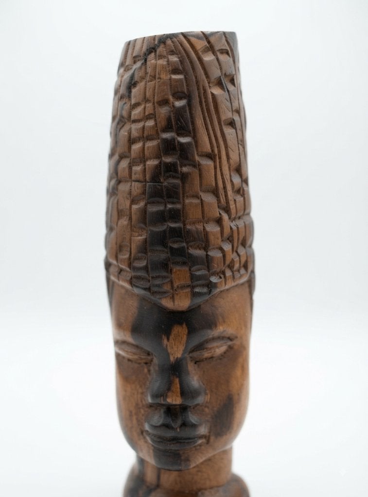 Handgemaakt houten Afrikaans hoofd (31cm), Ophalen of Verzenden