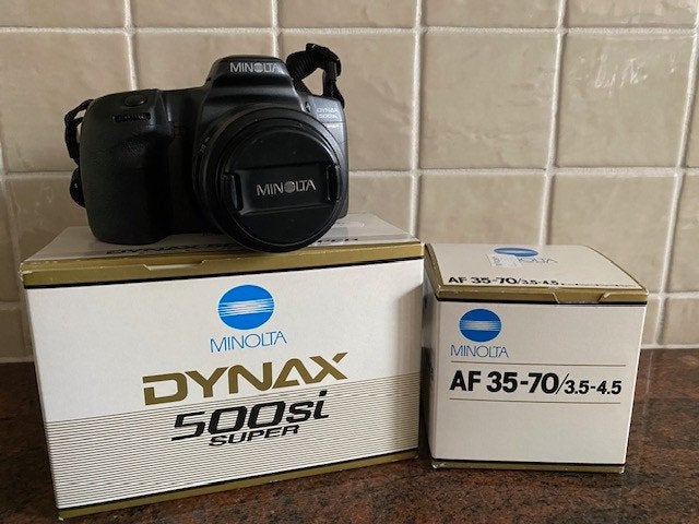 Minolta Dynax 500si super, Audio, Tv en Foto, Fotocamera's Analoog, Ophalen, Gebruikt, Spiegelreflex, Minolta