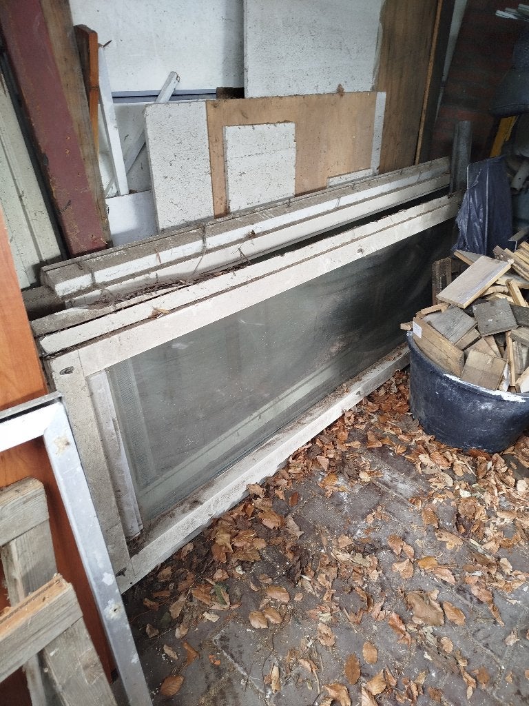 2 x Kozijn met isolatie glas, Gebruikt, Raamkozijn, Inclusief glas, Hout