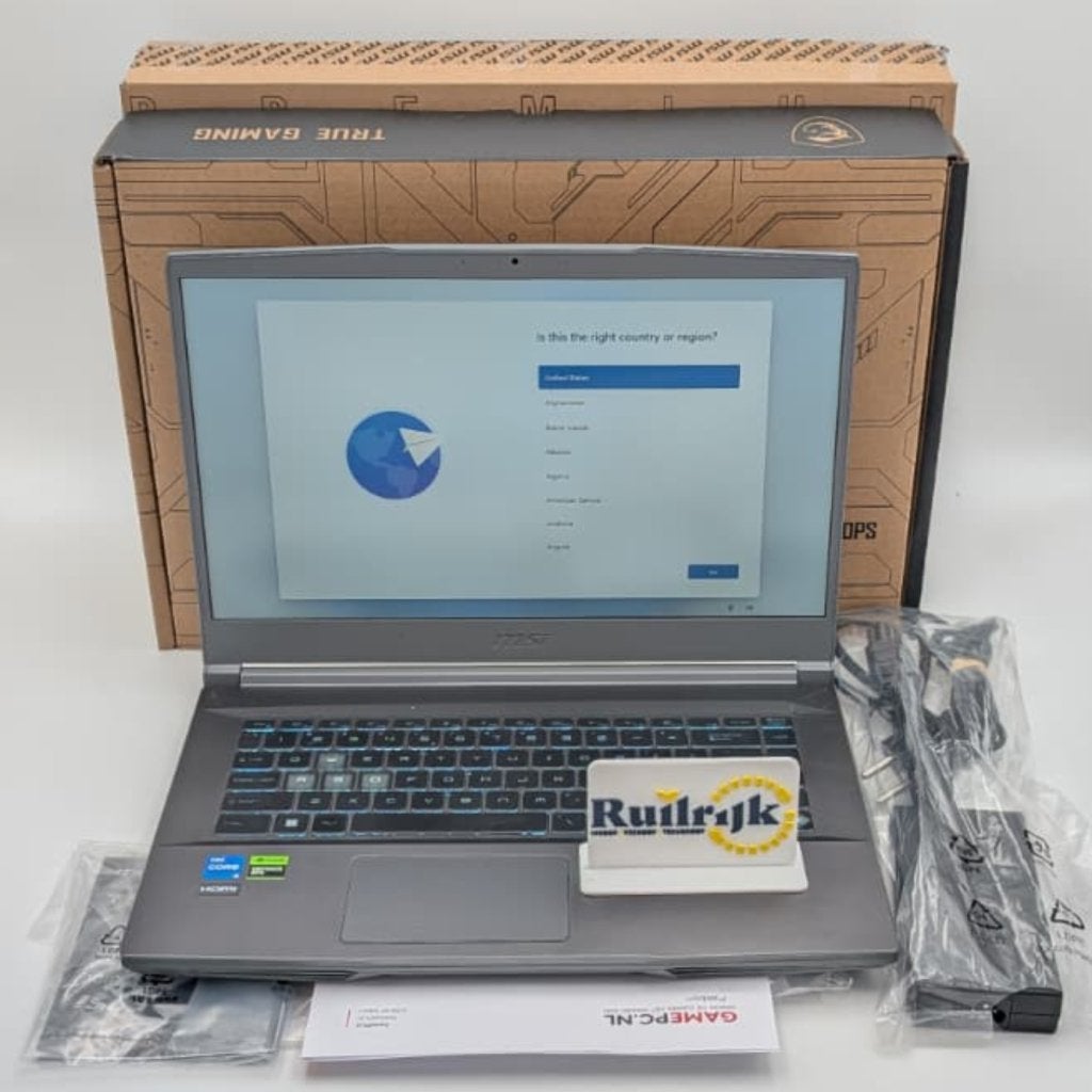 MSI Thin 15 B12UC-1255NL RTX 3050 i5 Laptop - Nieuw + Bon, Computers en Software, Windows Laptops, Ruilrijk, Nieuw, Info@ruilrijk.nl