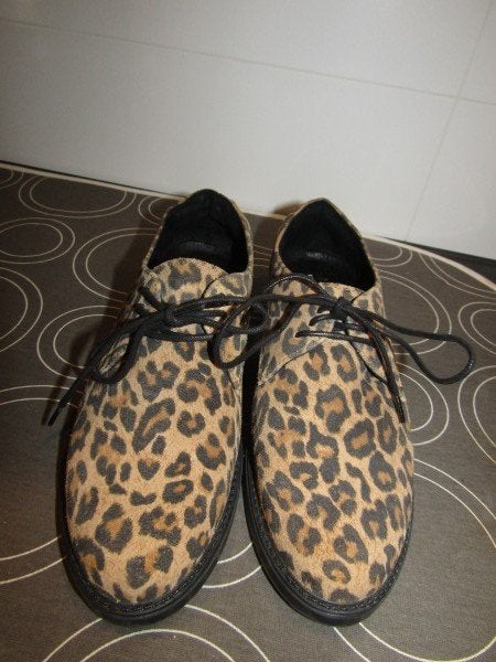 G706 Sacha Essentials mt 38 veterschoenen animal print leer, Schoenen met lage hakken, Verzenden, Beige, Zo goed als nieuw