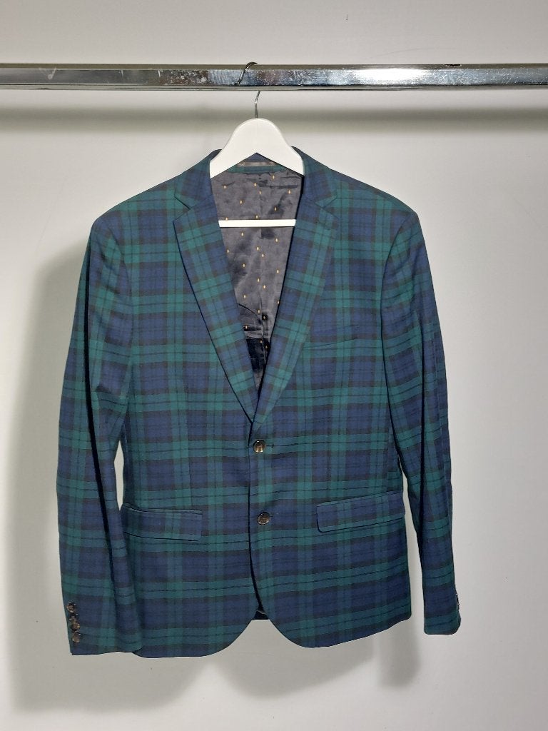 WE Pak ruitdessin groen blauw colbert en pantalon mt 46, Kleding | Heren, Kostuums en Colberts, Overige kleuren, WE, Ophalen of Verzenden