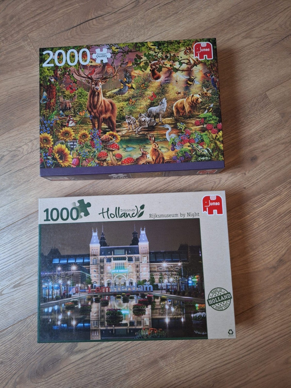 2 Jumbo puzzels 1000/2000 stukjes, Ophalen, Meer dan 1500 stukjes, Zo goed als nieuw