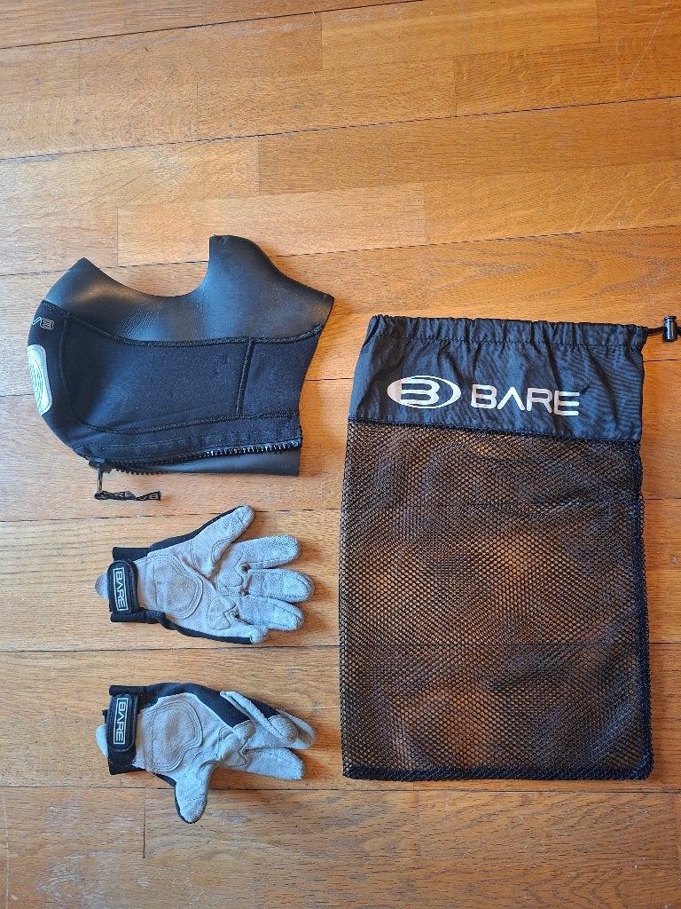 Bare duikkap & handschoenen & meshbag, Watersport en Boten, Duiken, Ophalen of Verzenden, Zo goed als nieuw, Duikpak
