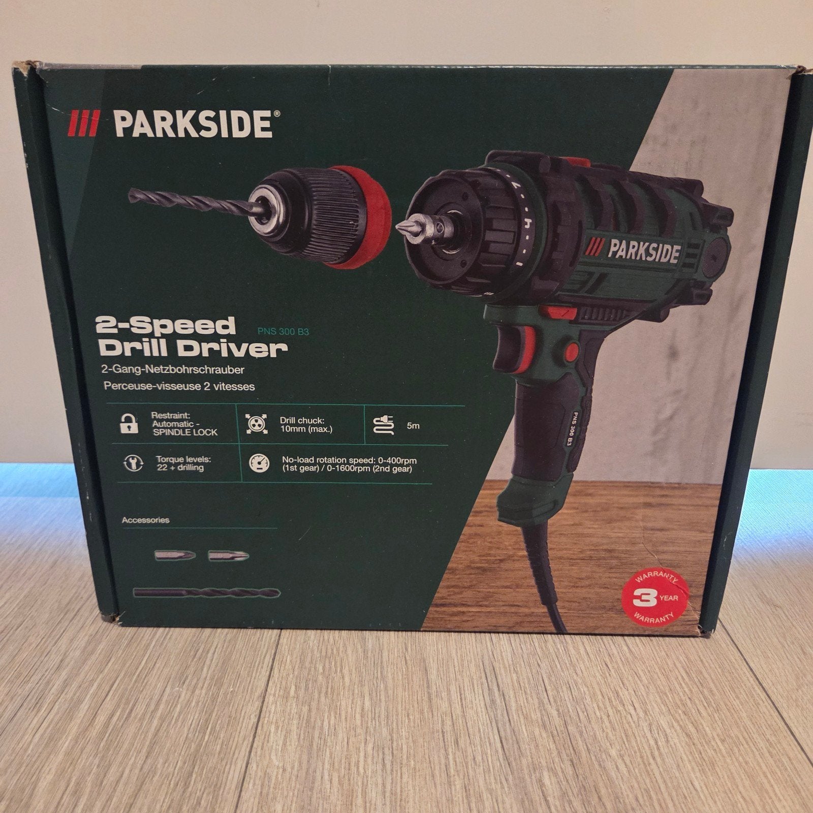 Parkside 2-Speed Drill Driver PNS 300 B3 - Nieuw in doos, Ophalen, Variabele snelheid, Nieuw, Boor- en Schroefmachine