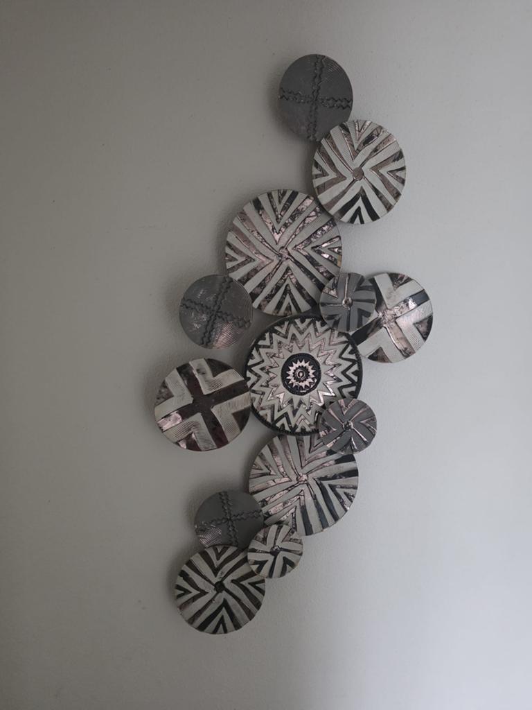 Metalen wanddecoratie, Huis en Inrichting, Woonaccessoires | Wanddecoraties, Ophalen, Metaal, 135 cm, Decoratieobject