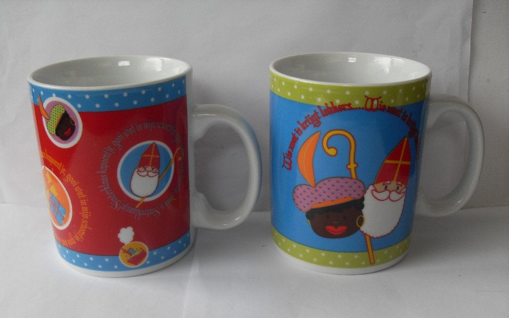 2 Sinterklaas Mokken Sint en Piet Bekers Sint Nicolaas, Ophalen of Verzenden, Nieuw