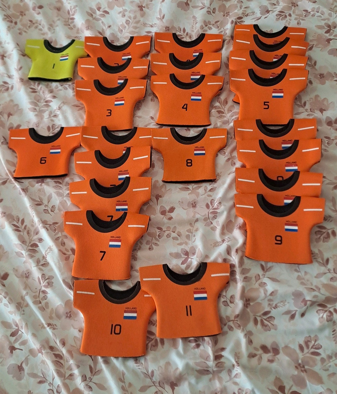 Oranje Holland Bierfles Koelers - Voetbalshirtjes, Verzamelen, Biermerken, Ophalen of Verzenden, Gebruikt, Overige typen, Overige merken