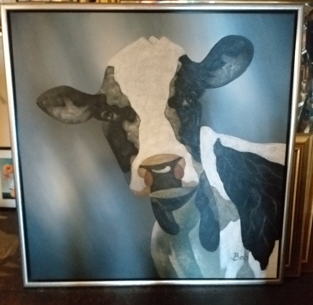 Schilderij Koe., Ophalen, Gesigneerd, Dieren, Olieverf