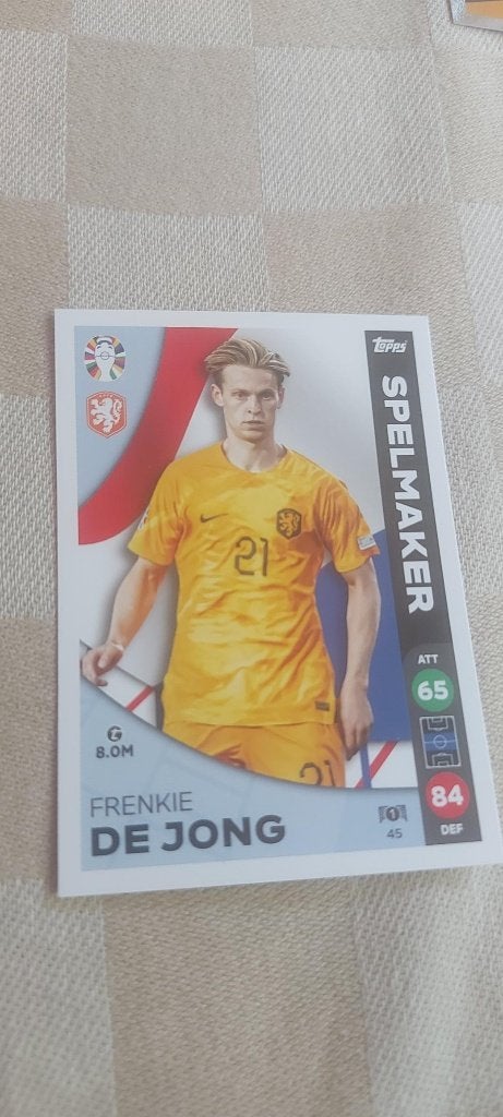 voetbal plaatje EK 2024 Frenkie de Jong, Ophalen of Verzenden, Nieuw, Plaatje