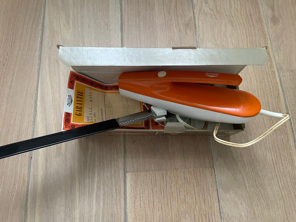 Vintage retro Kalorik Elektrisch Mes 5926 - Oranje, Ophalen of Verzenden, Zo goed als nieuw