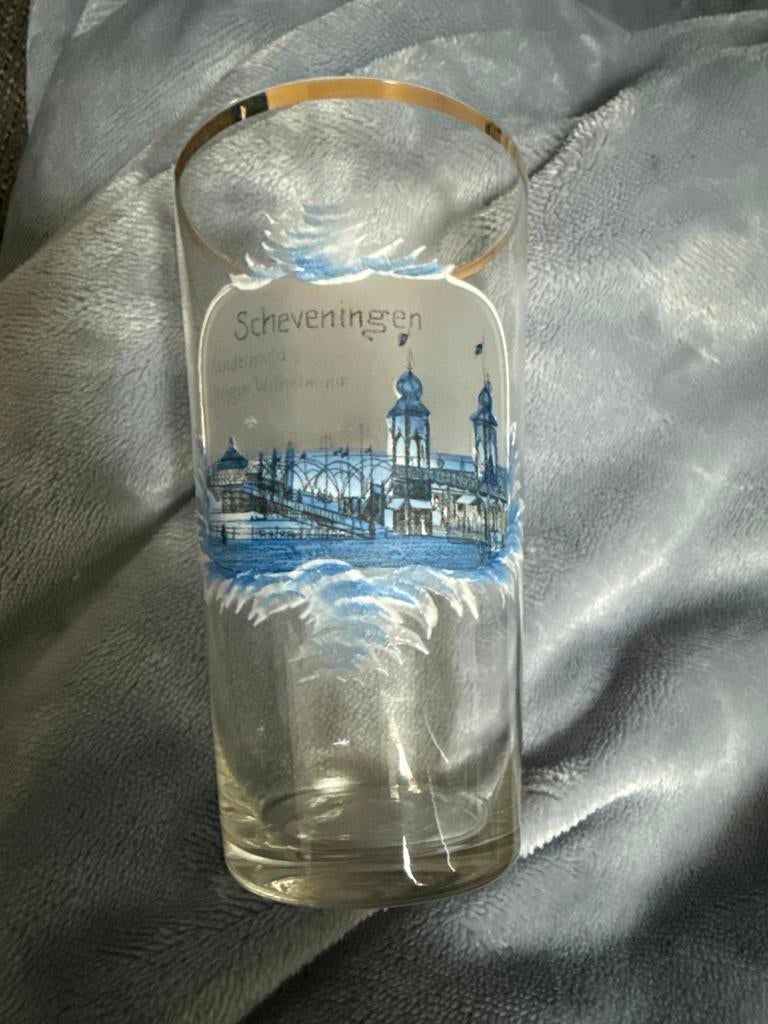 Vintage Scheveningen Glas - Souvenir Wandelhoofd, Ophalen of Verzenden, Zo goed als nieuw, Servies