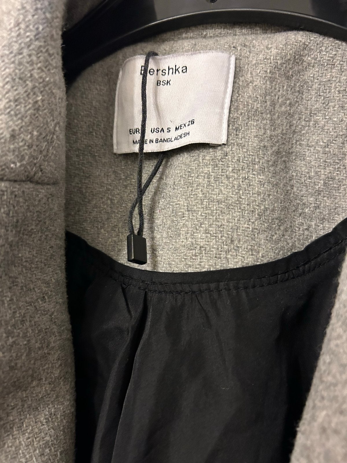 Bershka dames jas maat S wol polyester grijs, Kleding | Dames, Ophalen of Verzenden, Gedragen, Maat 36 (S), Grijs