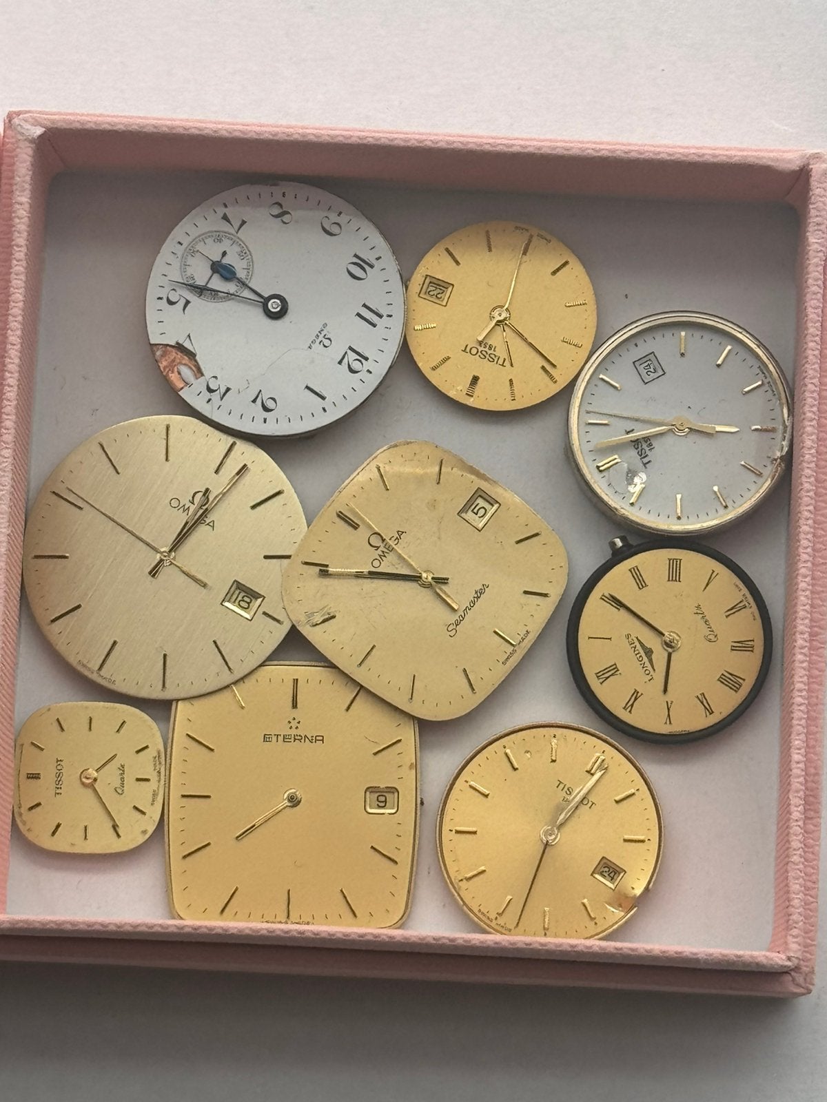 3x Omega, en meer  9x Vintage uurwerk Horloge Lot – Ongetest, Staal, Polshorloge, Omega, 1960 of later