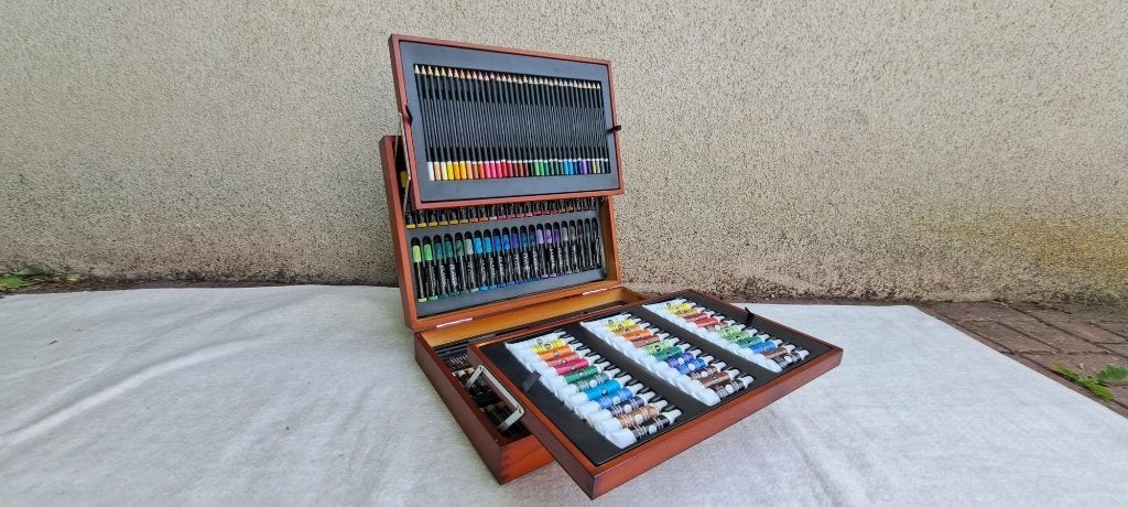 houten kunstenaars verfkoffer 174 delig, Ophalen of Verzenden, Nieuw, Overige typen