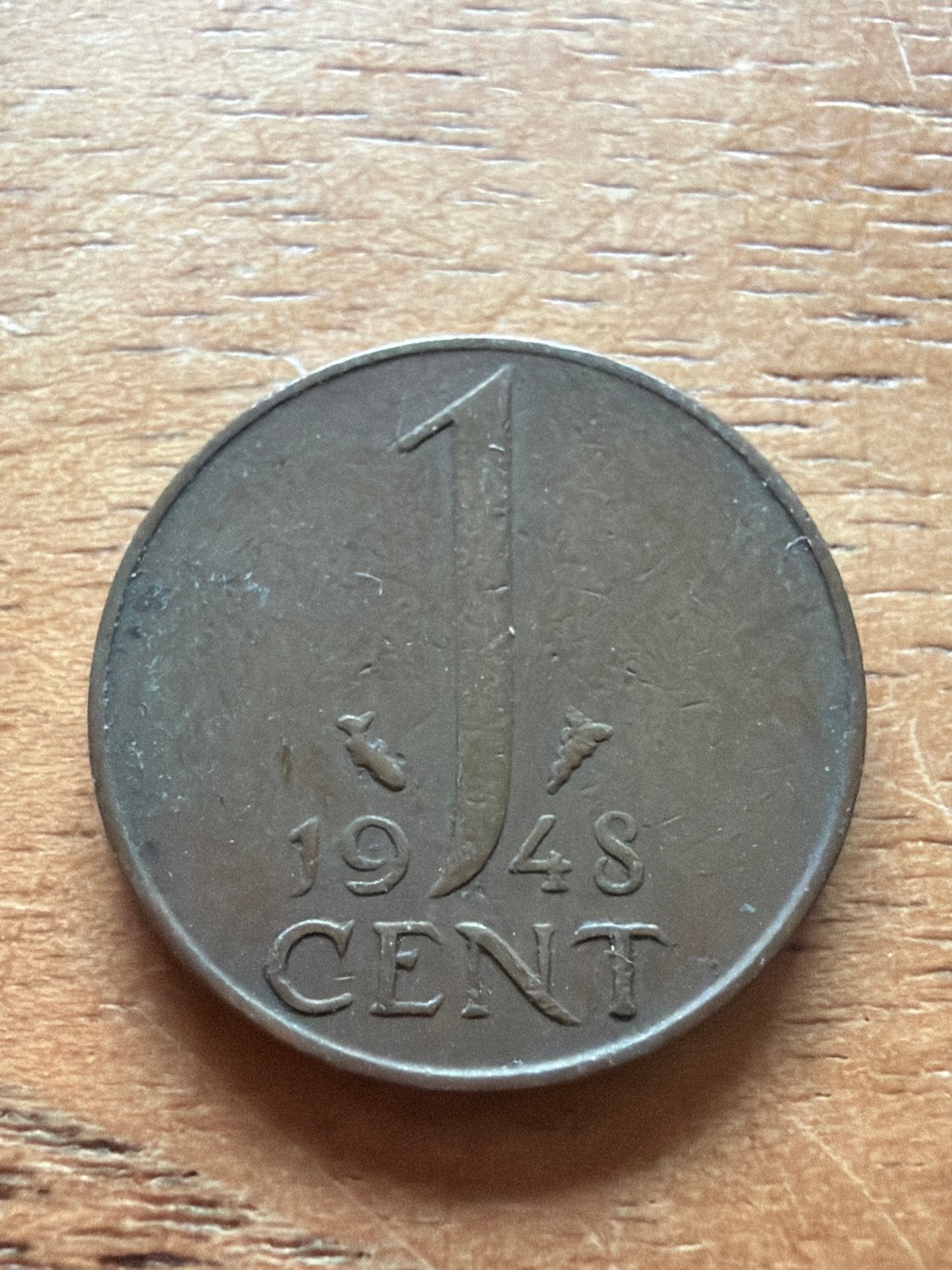 Nederland 1 Cent 1948 Koningin Wilhelmina, Ophalen of Verzenden, Koningin Wilhelmina, 1 cent, Losse munt