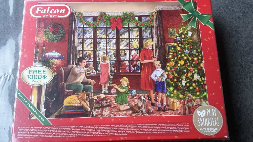 Puzzel 1000 stukjes Falcon kerstpuzzel 2 in 1 NIEUW, Ophalen of Verzenden, 500 t/m 1500 stukjes, Nieuw, Legpuzzel
