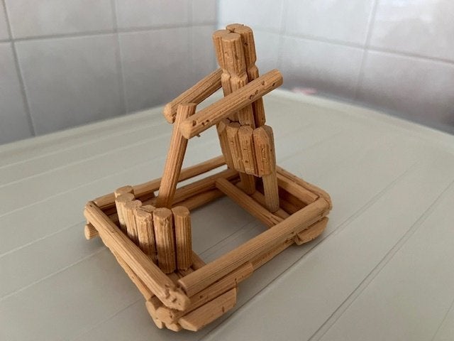 Bamboe popje met stamper Kameroen 1992, Ophalen of Verzenden, Zo goed als nieuw