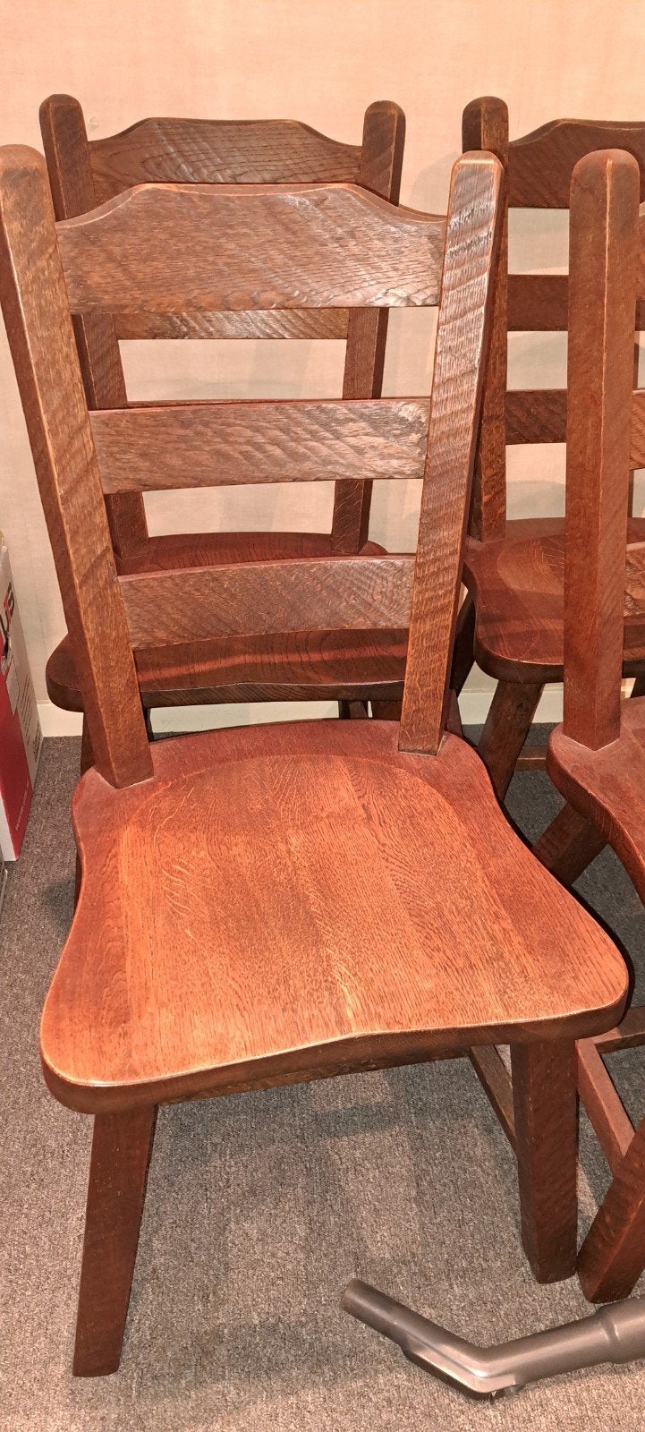 gratis snel af te halen 6 eiken eettafel stoelen, Ophalen, Gebruikt, Bruin, Hout