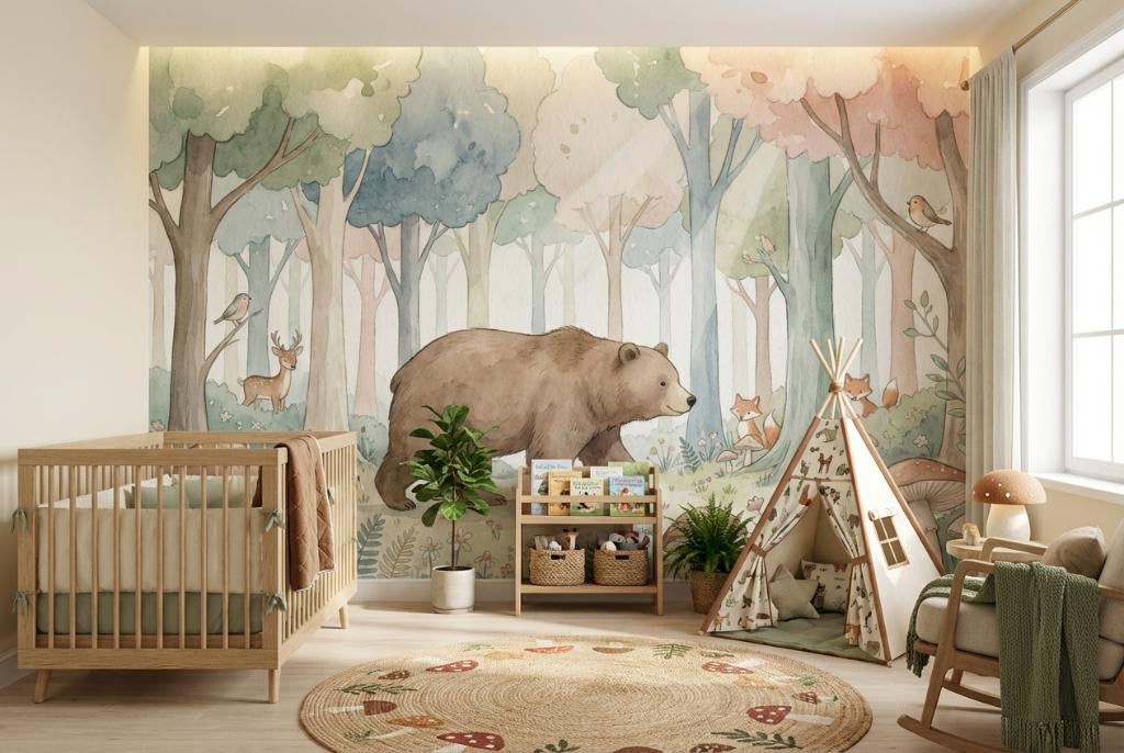 Kinderkamer Fotobehang – Naadloos & Montage mogelijk, Ophalen of Verzenden, 10 tot 25 m², Beige, Kinderkamer fotobehang