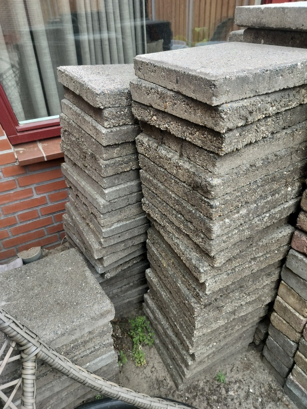 30 x 30 beton tegels gratis, Ophalen, Gebruikt, Beton, Terrastegels