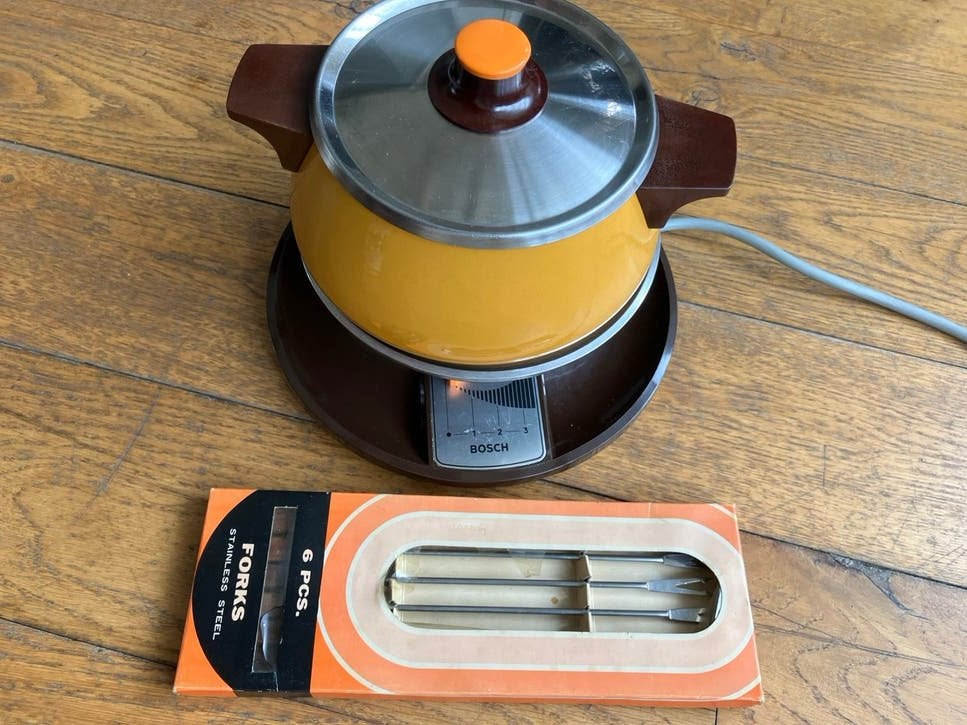 Vintage Bosch TF 202451 Elektrische Fondueset jaren ‘70, Ophalen of Verzenden