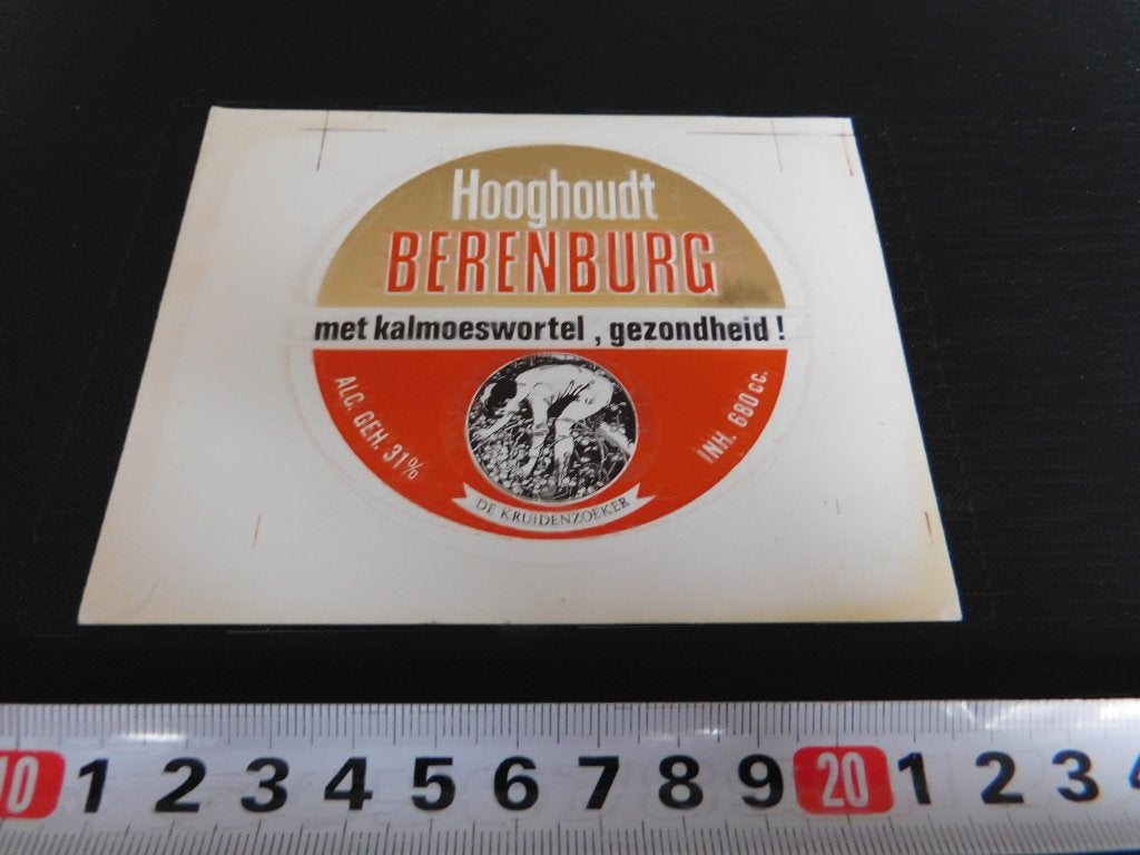 sticker Hooghoudt BERENBURG met kalmoeswortel, gezondgeid !, Ophalen, Zo goed als nieuw