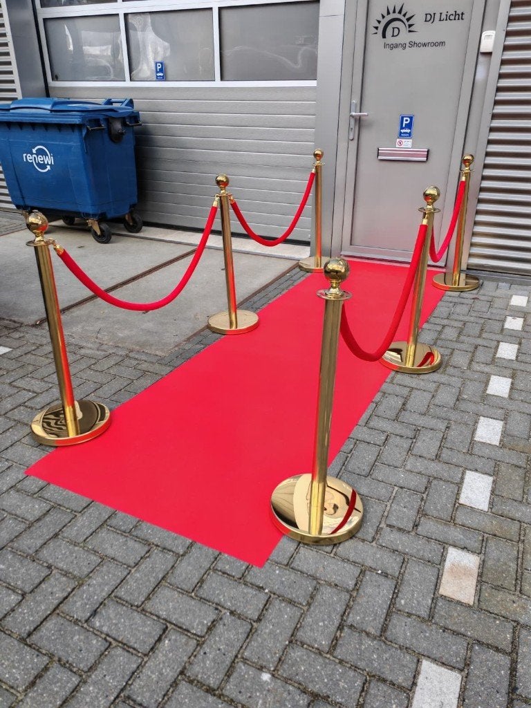 afzetpalenset goud met rode touwen set van 6 met loper, Versiering, ., Nieuw, Ophalen of Verzenden
