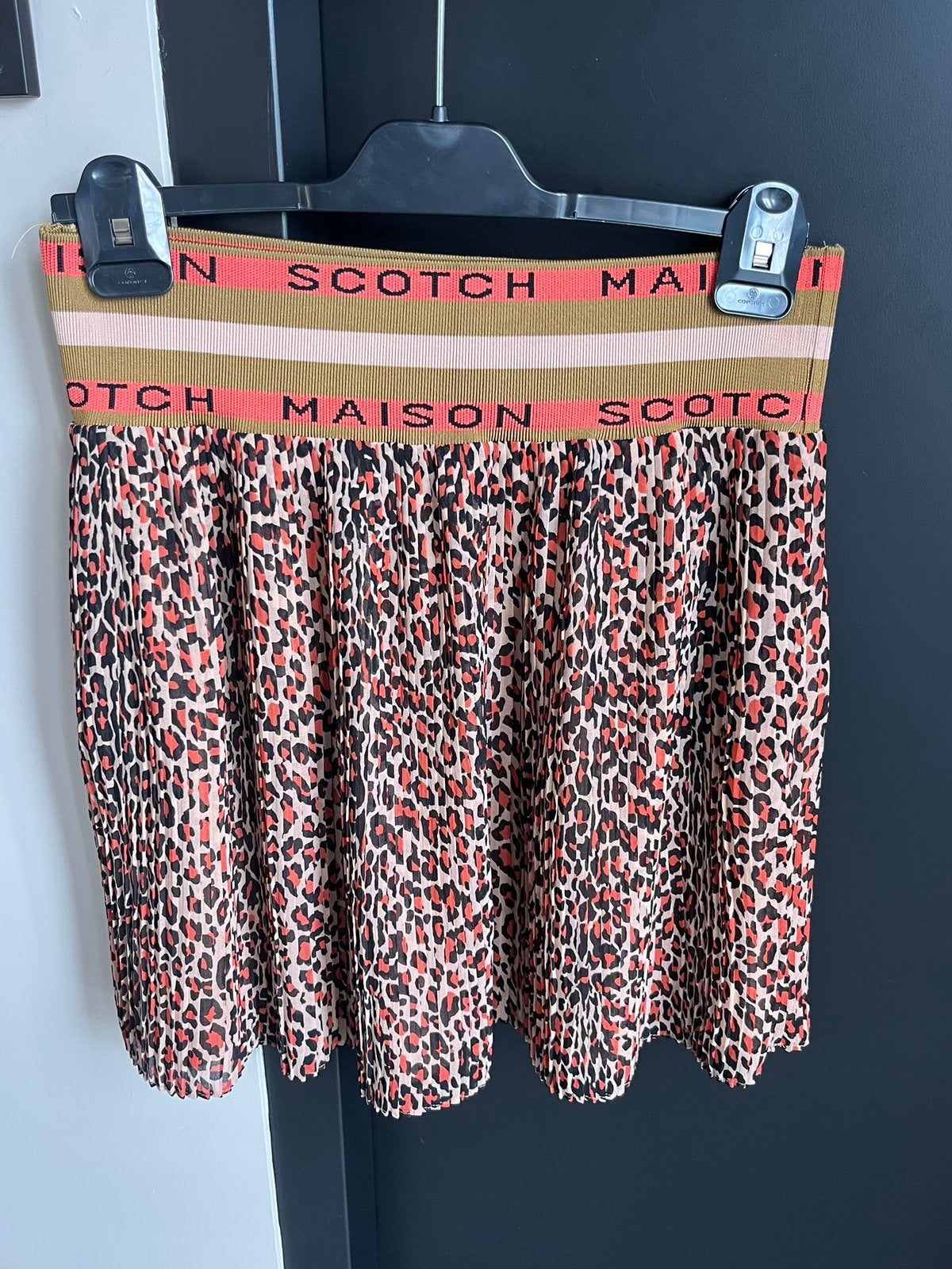 Maison Scotch voile panterprint oranje bruin rokje M, Kinderen en Baby's, Kinderkleding | Maat 158, Ophalen of Verzenden, Zo goed als nieuw