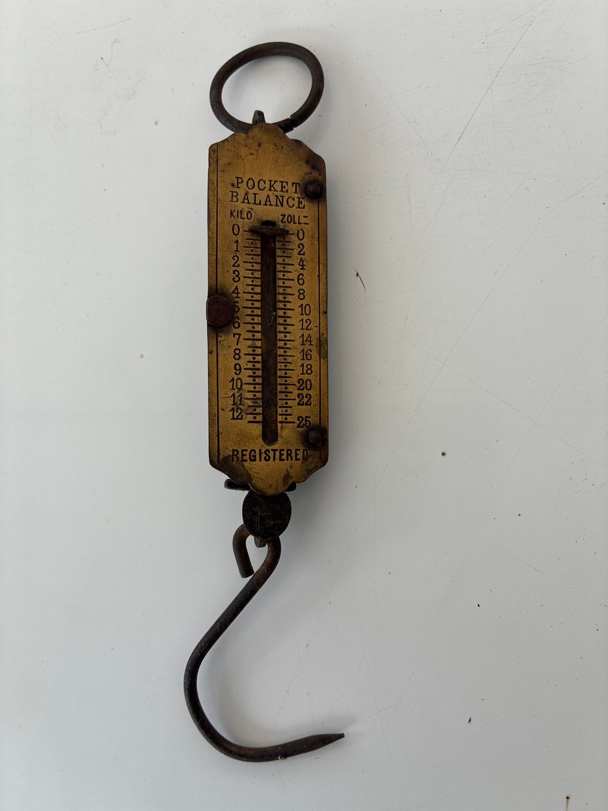 Antieke Pocket Balance Zakweegschaal - Kilo & Zoll, Antiek en Kunst, Ophalen of Verzenden