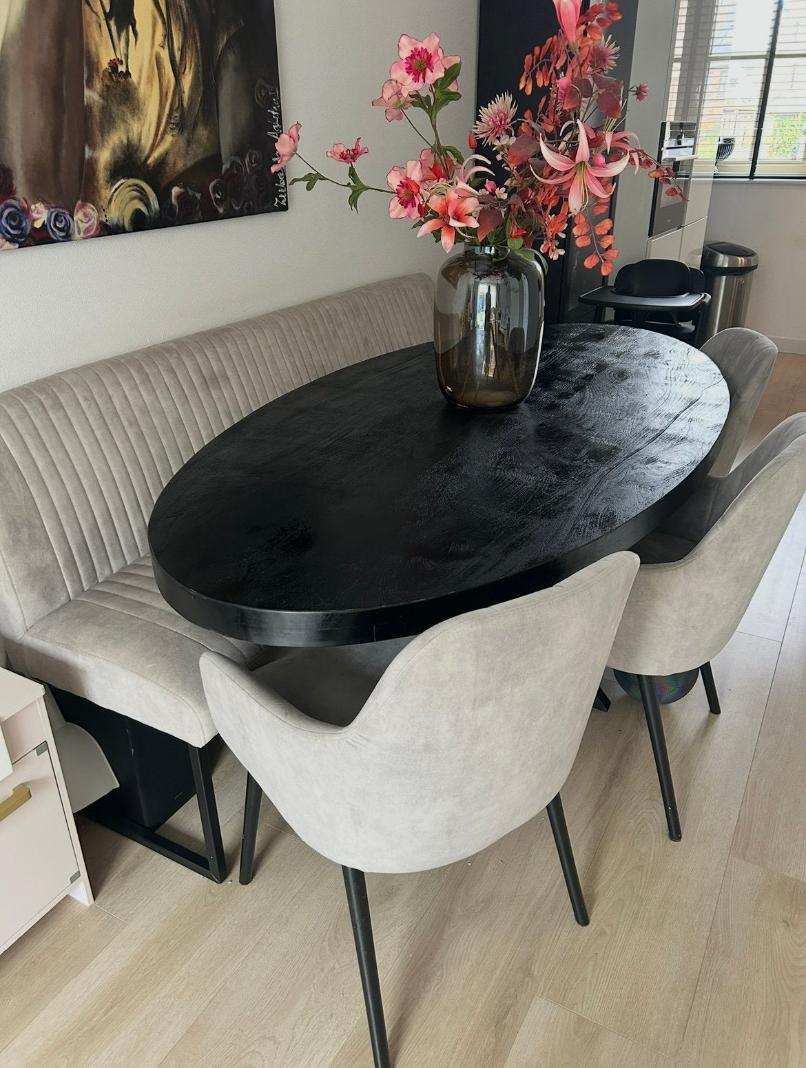 Eettafel + eetbank, Huis en Inrichting, Complete eetkamers, Ophalen, Gebruikt