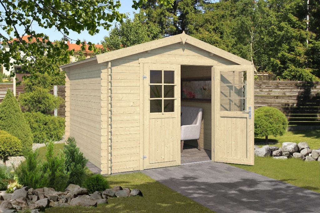 Blokhut Norah 275x230 Onbehandeld vuren, Verzenden, Nieuw