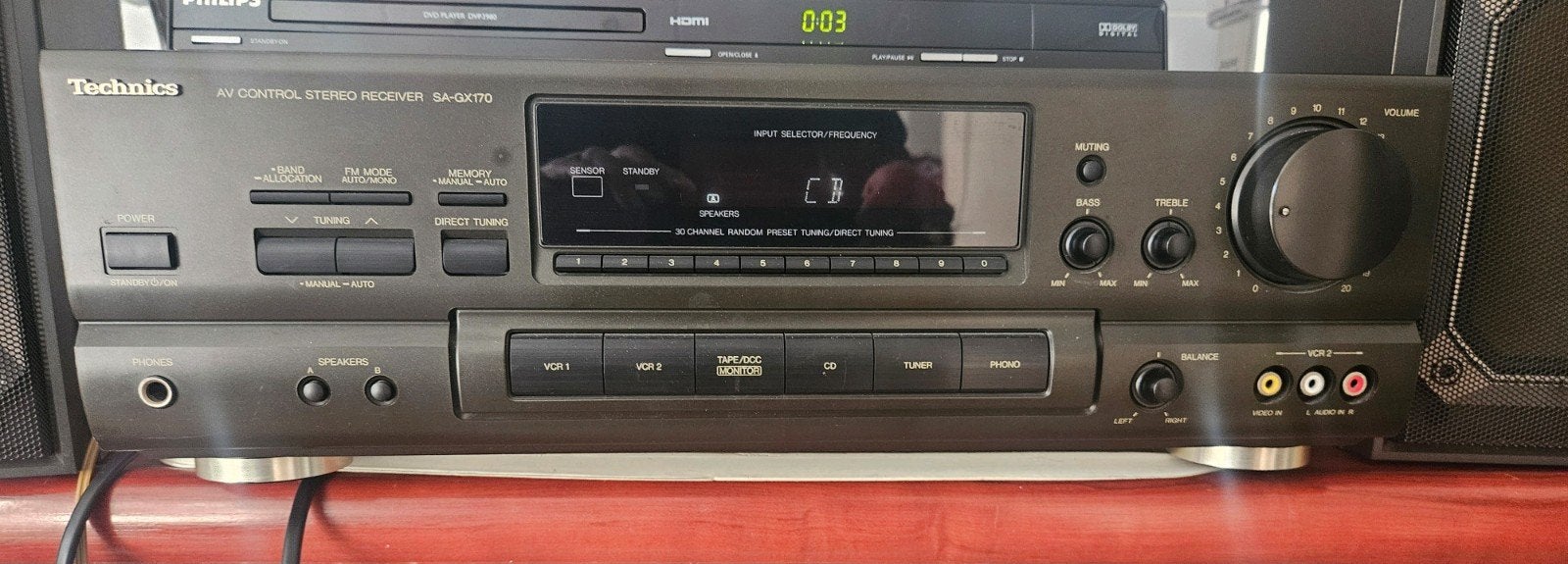 Technics SA-GX170 Receiver met speakers en afstandsbediening, Overige merken, Gebruikt, Tuner of Radio, Losse componenten